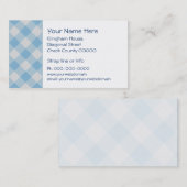 Carte de visite bleu-clair de guingan (Devant / Derrière)