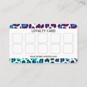 Carte De Visite Bleu clair Empreinte de léopard Rockabilly Motif (Dos)