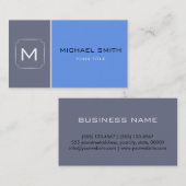 Carte De Visite Bleu clair et gris élégant Professionnel moderne 2 (Devant / Derrière)