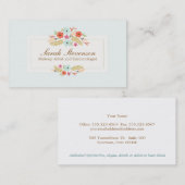 Carte De Visite Bleu clair floral mou (Devant / Derrière)