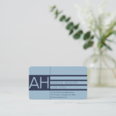 Carte De Visite Bleu clair moderne et bleu (Debout devant)