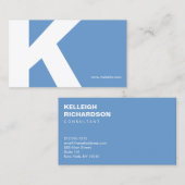 Carte de visite bleu clair monogramme initial en g (Devant / Derrière)