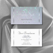 Carte De Visite Bleu clair Pearl Parties scintillant Diamants Mono