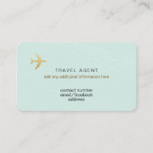 Carte de visite bleu clair pour un agent de voyage (Dos)