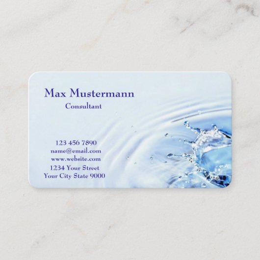 Carte de visite bleu-clair professionnel (Devant)