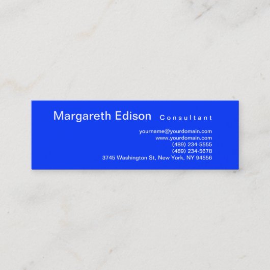 Carte de visite bleu clair professionnel maigre (Devant)