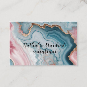 Carte De Visite Bleu clair rose Agneau Marbre Design moderne