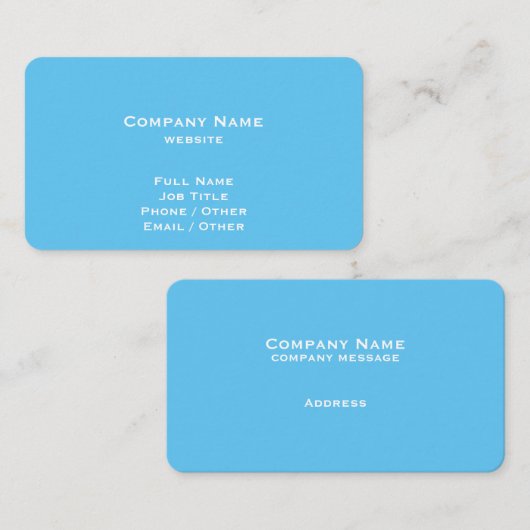 Carte de visite bleu clair simple (Devant / Derrière)