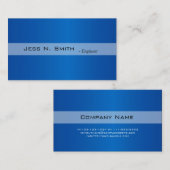Carte de visite bleu clair, simple, élégant. (Devant / Derrière)