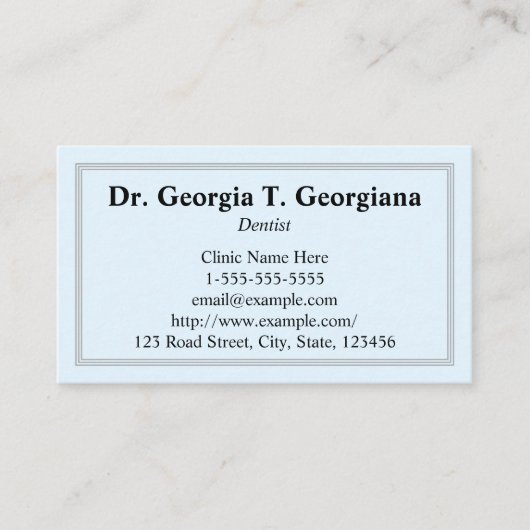 Carte de visite bleu-clair, simple, professionnel (Devant)