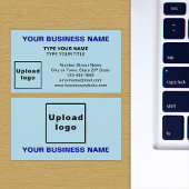 Carte de visite bleu clair style centré