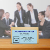 Carte de visite bleu clair style centré