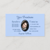 Carte De Visite Bleu clair Superbe Coeur moderne avec photo mignon (Dos)
