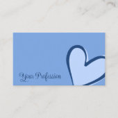 Carte De Visite Bleu clair Superbe Coeur moderne avec photo mignon (Devant)