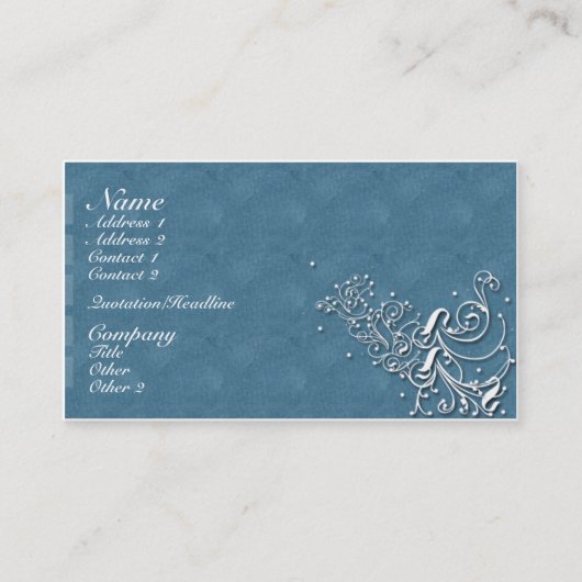 Carte De Visite Bleu classique (Devant)