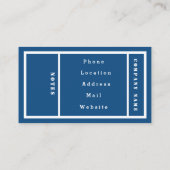 Carte De Visite Bleu classique simple et moderne (Dos)