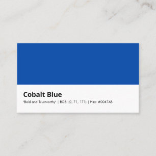Carte De Visite Bleu Cobalt "Audacieux et digne de confiance"