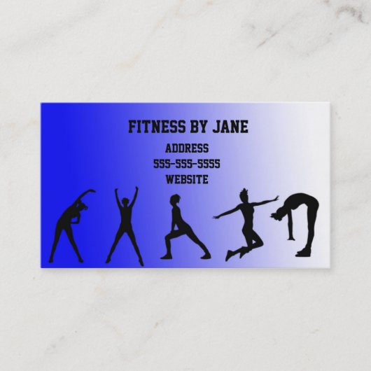 Carte De Visite bleu convenable (Devant)