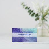 Carte De Visite Bleu cool Art Abstrait (Debout devant)
