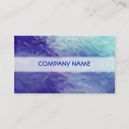 Carte De Visite Bleu cool Art Abstrait (Devant)