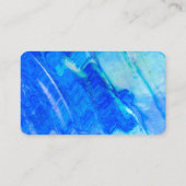 Carte De Visite bleu cool et turquoise ondulent l'art moderne (Dos)