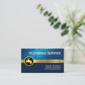 Carte De Visite Bleu Couche d'eau Gold Faucet (Debout devant)