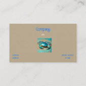 Carte de visite bleu crabe moderne vibrant (Dos)