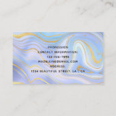 Carte De Visite Bleu cristal Marbre Iridescente Agate remarquable (Dos)