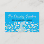 Carte De Visite Bleu Daisy Spray Nettoyage des bouteilles Service (Dos)