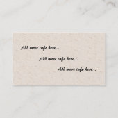 Carte de visite bleu d'animal d'oiseau de colibri (Dos)