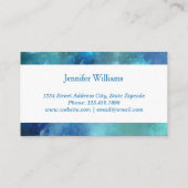 Carte de visite bleu d'aquarelle (Dos)