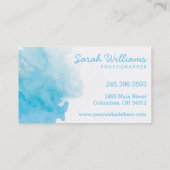 Carte de visite bleu d'aquarelle (Dos)