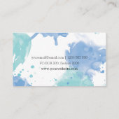 Carte de visite bleu | d'aquarelle créatif (Dos)