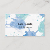 Carte de visite bleu | d'aquarelle créatif (Devant)