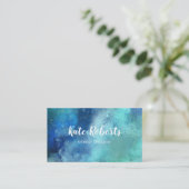 Carte de visite bleu | d'aquarelle de marine (Debout devant)