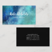 Carte de visite bleu | d'aquarelle de marine (Devant / Derrière)