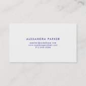 Carte De Visite Bleu d'aquarelle et or rose Geode de Faux (Dos)