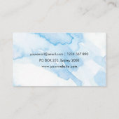 Carte de visite bleu d'aquarelle pour des (Dos)