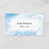 Carte de visite bleu d'aquarelle pour des (Devant)