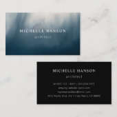 Carte De Visite Bleu d'ardoise Abstrait minimal simple (Devant / Derrière)