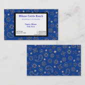 Carte de visite bleu de Bandana (Devant / Derrière)