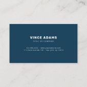 Carte De Visite Bleu de Berlin | Monogramme minimal moderne simple (Dos)