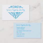 Carte de visite bleu de bijoutier de gemme (Devant / Derrière)