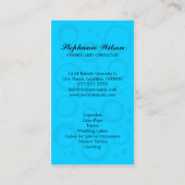 Carte De Visite Bleu de boulangerie de petit gâteau (Dos)