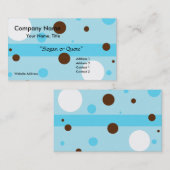 Carte de visite bleu/de brun et de blanc cercles (Devant / Derrière)