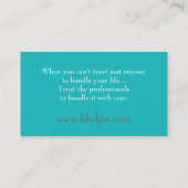 Carte de visite bleu de cabinet juridique d'Aqua (Dos)