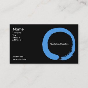 Carte de visite bleu de cercle de zen