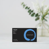 Carte de visite bleu de cercle de zen (Debout devant)