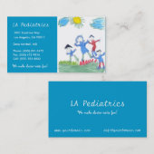 Carte De Visite Bleu de ciel de pédiatrie W/B (Devant / Derrière)