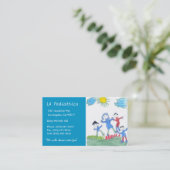 Carte De Visite Bleu de ciel de pédiatrie W/B (Debout devant)